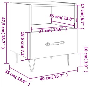 ΚΟΜΟΔΙΝΟ ΜΑΥΡΟ 40 X 35 X 47,5 ΕΚ. ΑΠΟ ΕΠΕΞΕΡΓΑΣΜΕΝΟ ΞΥΛΟ 827422