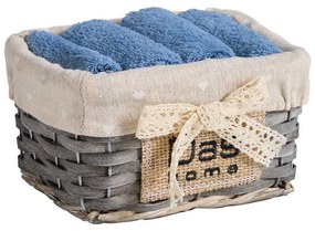 Πετσέτες Σε Καλαθάκι Soft 4004 (Σετ 4τμχ) Blue Das Home Towels Set 30x30cm 100% Cotton