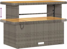 vidaXL Σετ Καναπέ Κήπου με μαξιλάρι 9 pcs Γκρι Πολυ ράταν