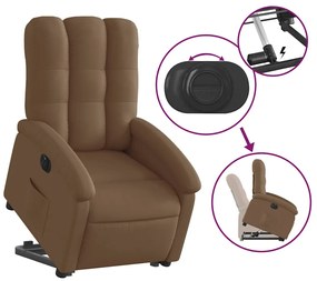 vidaXL Πολυθρόνα Ηλεκτρική Ανακλινόμενη Ανύψωση Σκ. Καφέ Υφασμάτινη