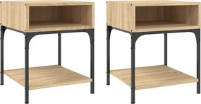 vidaXL Κομοδίνα 2 τεμ. Sonoma Δρυς 40x41x50 εκ. από Επεξεργασμένο Ξύλο
