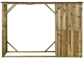vidaXL Υπόστεγο Καυσόξυλων / Αποθήκη Κήπου 253x80x170 εκ. Ξύλο Πεύκου