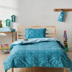 Παπλωματοθήκη Παιδική Retile (Σετ 2τμχ) Petrol Kentia Single 165x245cm 100% Βαμβάκι