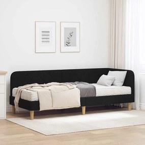 vidaXL Κρεβάτι Γωνίας Μαύρο 80 x 200 cm ύφασμα