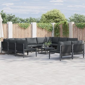 vidaXL Σετ Καναπέ Κήπου 12 pcs Ανθρακί Ατσάλι