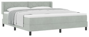 vidaXL Κρεβάτι Box Spring με στρώμα  Ανοιχτό γκρι 180x200 εκ Βελούδο
