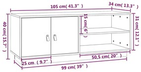 ΈΠΙΠΛΟ ΤΗΛΕΟΡΑΣΗΣ ΛΕΥΚΟ 105X34X40 ΕΚ. ΑΠΟ ΜΑΣΙΦ ΞΥΛΟ ΠΕΥΚΟΥ 818221