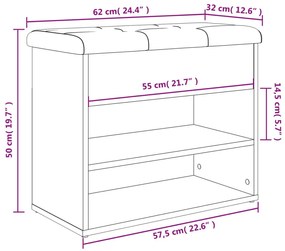 ΠΑΠΟΥΤΣΟΘΗΚΗ SONOMA ΔΡΥΣ 62X32X50 ΕΚ. ΑΠΟ ΕΠΕΞΕΡΓΑΣΜΕΝΟ ΞΥΛΟ 835098