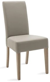 Chair Ditta with grey pu - wooden legs sonoma 45x58x96 εκ.