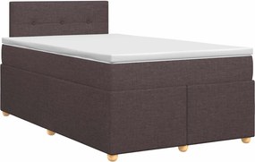 vidaXL Κρεβάτι box spring με στρώμα Σκούρο Καφέ 120 x 200 cm Ύφασμα