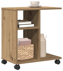 vidaXL Τραπεζάκι με Ρόδες Artisan Oak 50x30x55 εκ. Ξύλο Επεξεργασμένο
