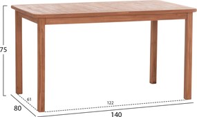 ΣΕΤ ΤΡΑΠΕΖΑΡΙΑΣ ΕΞ.ΧΩΡΟΥ 5ΤΜΧ EBENIZER HM10915 ΞΥΛΟ TEAK ΣΕ ΦΥΣΙΚΟ
