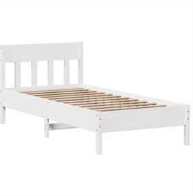 vidaXL Σκελετός Κρεβ. Χωρίς Στρώμα Λευκό 75x190 εκ Μασίφ Πεύκο