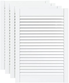 vidaXL Πορτάκια με Περσίδες 4 Τεμ. Λευκά 69x49,4εκ Μασίφ Ξύλο Πεύκου