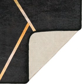 vidaXL Χαλί Πλενόμενο Χρυσό και Μαύρο 190 x 300 εκ.