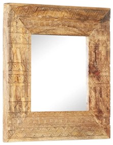 vidaXL Καθρέφτης Σκαλιστός στο Χέρι 50x50x2,5εκ. από Μασίφ Ξύλο Μάνγκο