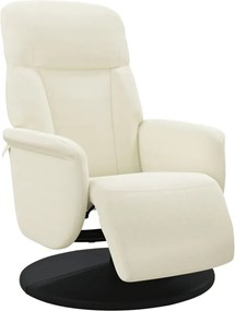 vidaXL Πολυθρόνα Ανακλινόμενη με Υποπόδιο Κρεμ Βελούδινη