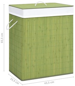 Καλάθι Άπλυτων με 1 Τμήμα Πράσινο 83 Λίτρα από Μπαμπού - Πράσινο