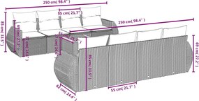 vidaXL Σαλόνι Κήπου Σετ 9 τεμ. Μπεζ Συνθετικό Ρατάν με Μαξιλάρια