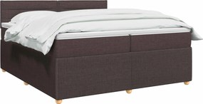 vidaXL Κρεβάτι box spring με στρώμα Σκούρο Καφέ 200 x 200 cm Ύφασμα