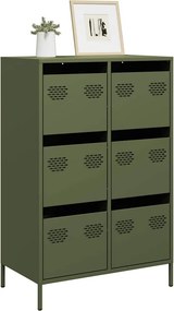 vidaXL Ντουλάπι Πράσινο Λαδί 68x39x101,5 εκ. από Ατσάλι