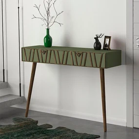 Κονσόλα επιτοίχια Forest Megapap χρώμα λαδί - καρυδί 120x35x89,3εκ.-GP042-0132,1