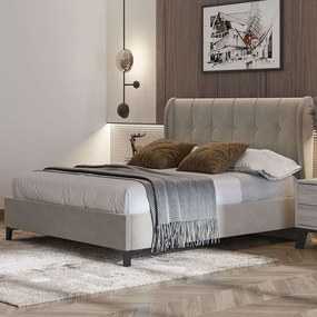 Κρεβάτι Nο84 160x200x120cm Ecru Υπέρδιπλο