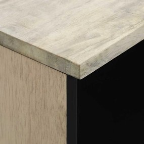 vidaXL Ντουλάπι TV με συρτάρι Λευκό 70 x 33 x 46 εκ Μασίφ ξύλο μάνγκο