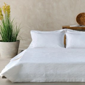 Κουβερλί Elinor (Σετ 3τμχ) White Kentia Queen Size 230x250cm 100% Cotton Satin