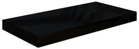 Ράφι Τοίχου Γυαλιστερό Μαύρο 50 x 23 x 3,8 εκ. MDF - Μαύρο
