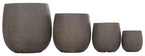 Σετ 4τεμ. Γλάστρες Στρόγγυλες GARDENER C4726 Fiberclay - Γκριζοπράσινο Φ52x55Υ εκ. 52x52x55 εκ.