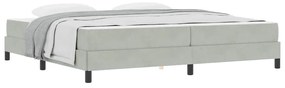 vidaXL Κρεβάτι box spring με στρώμα Ανοιχτό γκρι 200 x 200 cm Βελούδο