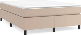 vidaXL Κρεβάτι Boxspring με Στρώμα Καπουτσίνο 140x190εκ.από Συνθ.Δέρμα