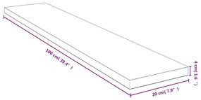 Ράφι Τοίχου 100x20x4 εκ. από Μπαμπού - Καφέ