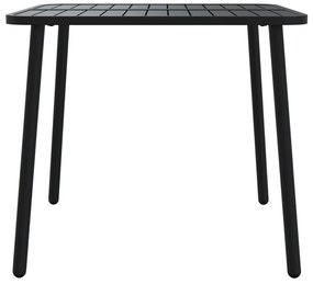 vidaXL Τραπέζι Κήπου Ανθρακί 80x80x71 εκ. Ατσάλινο