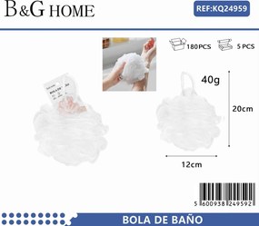 Σφουγγάρια μπάνιου δίχτυ σε σετ 5Χ - White - 24959