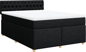 vidaXL Κρεβάτι Boxspring με Στρώμα Μαύρο 160x200 εκ. Υφασμάτινο
