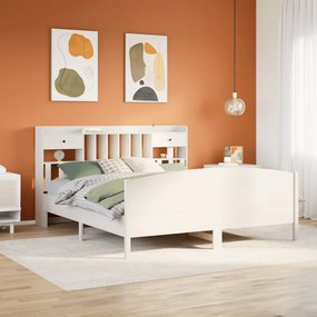 Κρεβάτι Βιβλιοθήκη Χωρίς Στρώμα 180x200 εκ Μασίφ Ξύλο Πεύκου