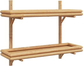 vidaXL Ράφι Τοίχου Επιτοίχιο Καφέ 75 x 26 x 60 εκ. Μπαμπού