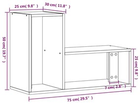 Έπιπλα Τηλεόρασης 2 τεμ. Sonoma Δρυς 75x30x50 εκ. Επεξ. Ξύλο - Καφέ