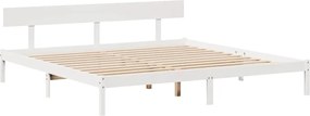 vidaXL Σκελετός Κρεβ. Χωρίς Στρώμα Λευκό 200x200 εκ Μασίφ Πεύκο