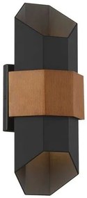 Απλίκα Φωτιστικό Τοίχου 2xLED 5,5W Μαύρο ΙΡ44 Up-Down 39cm Chasm QZ-CHASM-M-BKW Elstead Lighting QZ-CHASM-M-BKW Μαύρο