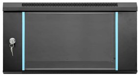 vidaXL Ντουλάπα δικτύου με αποθήκευση Μαύρο 60 x 60 x 35 cm Ατσάλι