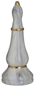 Διακοσμητικό Πιόνι Σκακιού 3-70-902-0154 Φ9x22cm White-Gold Inart Ceramic