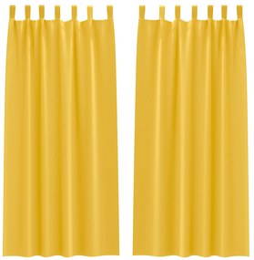 vidaXL Κουρτίνες 2 pcs κίτρινο μουσταρδί 245 x 140 εκ. Πολυεστέρας