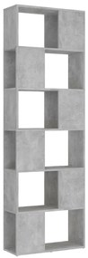 vidaXL Βιβλιοθήκη/Διαχωρισ. Χώρου Γκρι Σκυρ. 60x24x186 εκ. Μοριοσανίδα