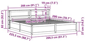 ΠΛΑΙΣΙΟ ΚΡΕΒΑΤΙΟΥ ΜΕ ΚΕΦΑΛΑΡΙ 200X200 ΕΚ ΜΑΣΙΦ ΞΥΛΟ ΠΕΥΚΟΥ 3306332