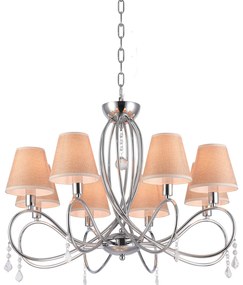 E002-8 LAKI PENDANT LAMP CHROME & WHITE SHADE 1Z2
