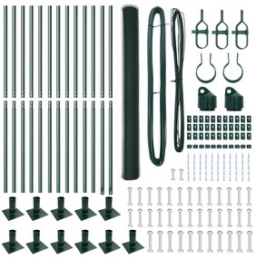 vidaXL Σετ Φράχτη Σετ 2 Πράσινο Ατσάλι, PVC 25 x 1.5 m Ανθεκτικό