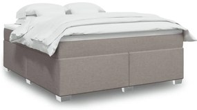 vidaXL Κρεβάτι Boxspring με Στρώμα Taupe 180x200 εκ. Υφασμάτινο